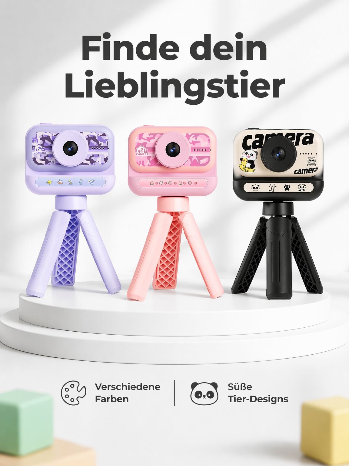 Tragbare HDMiniFotokamera mit Ständer tragbare LernspielzeugSpielkamera