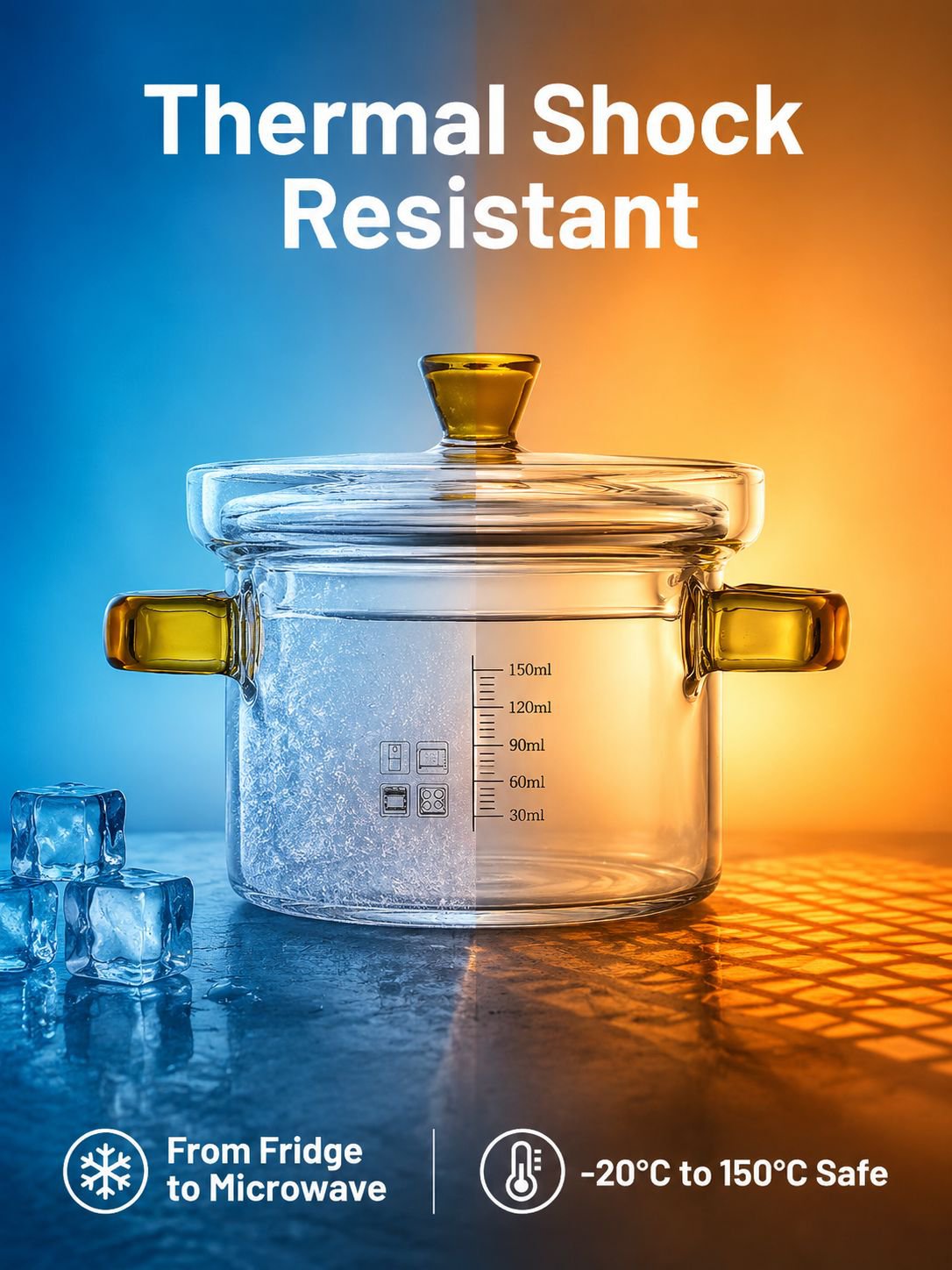 High borosilicate glass stew pot