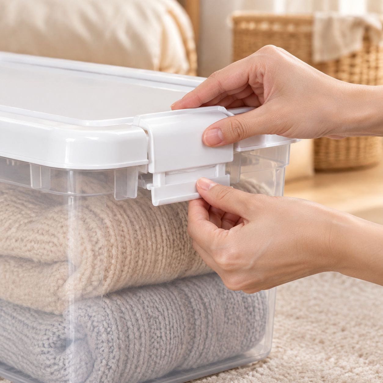 厚手プラスチック大型収納ボックス 衣類収納箱 卸売