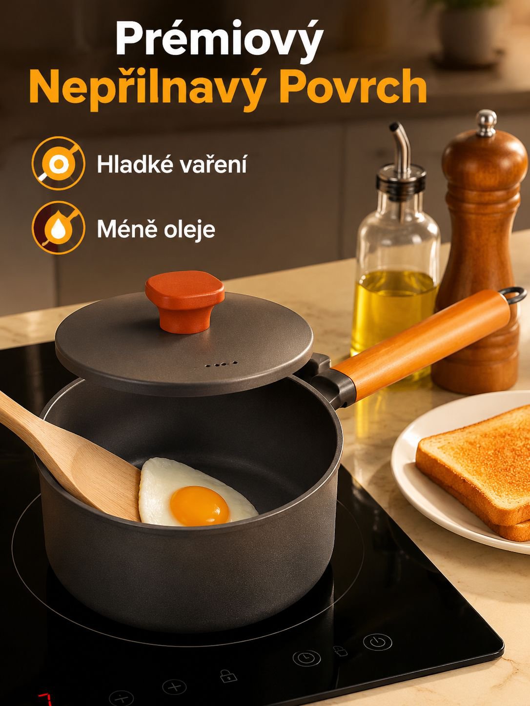Malý nepřilnavý hrnec pro domácnost