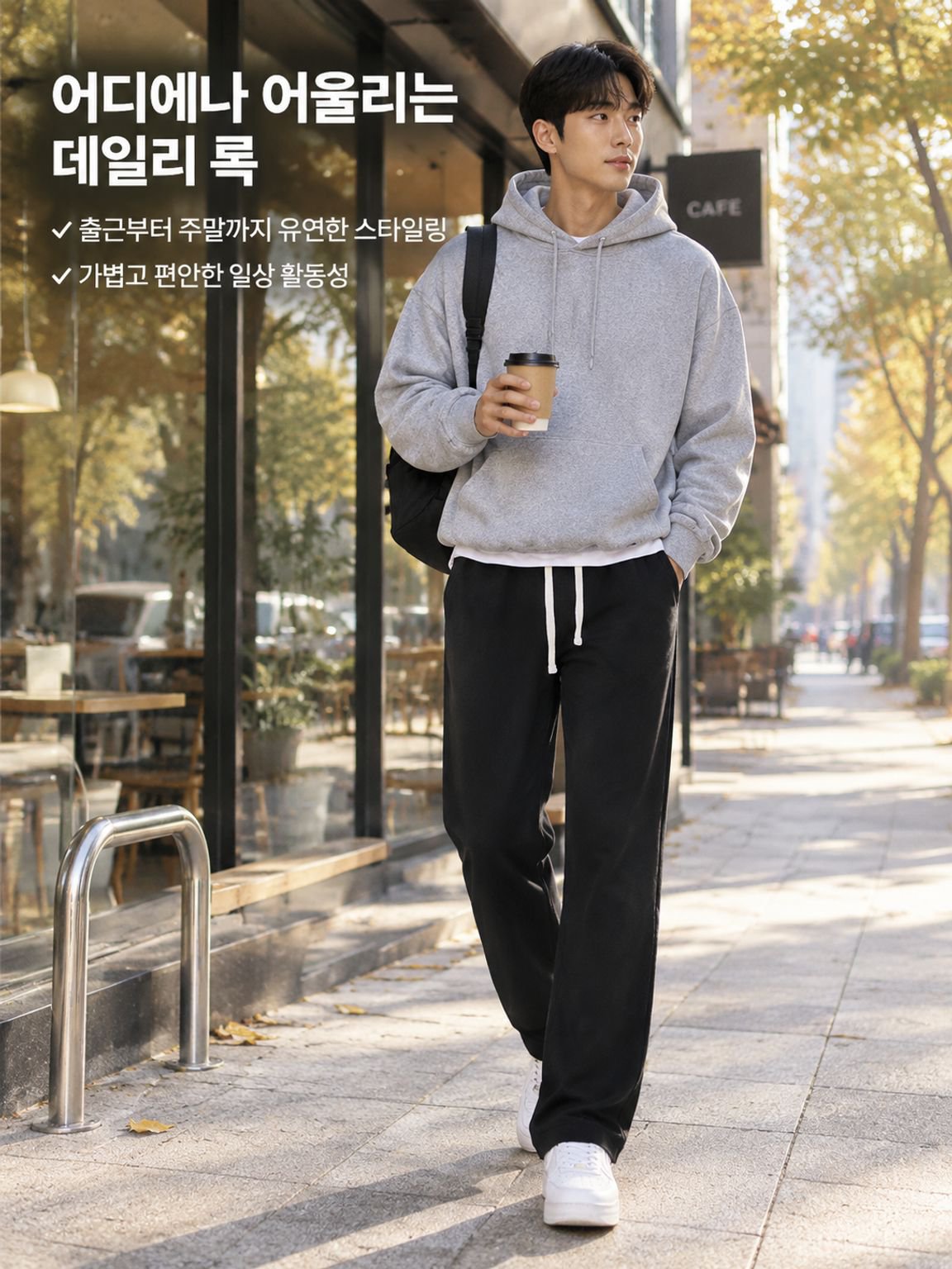 남성 캐주얼 스트링 스트레이트핏 조거 팬츠