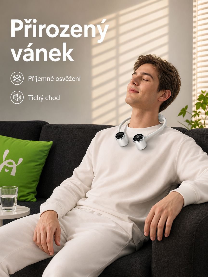 Osvěžení během sportu s mini větrákem na krk