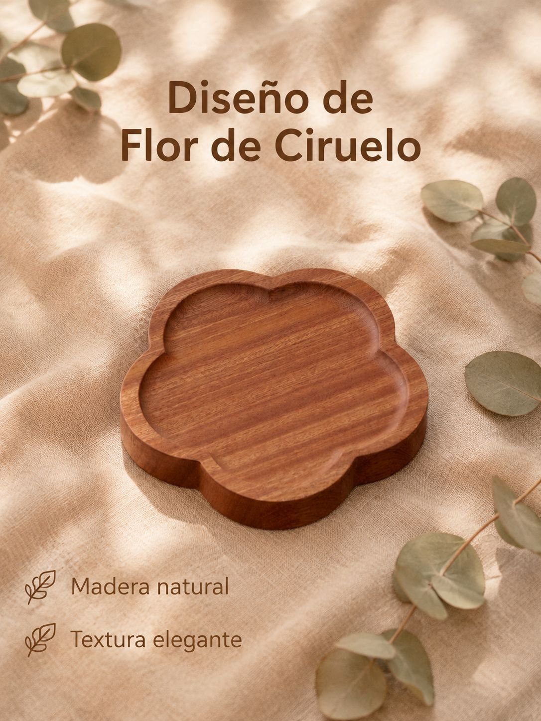 Plato de postre japonés de madera