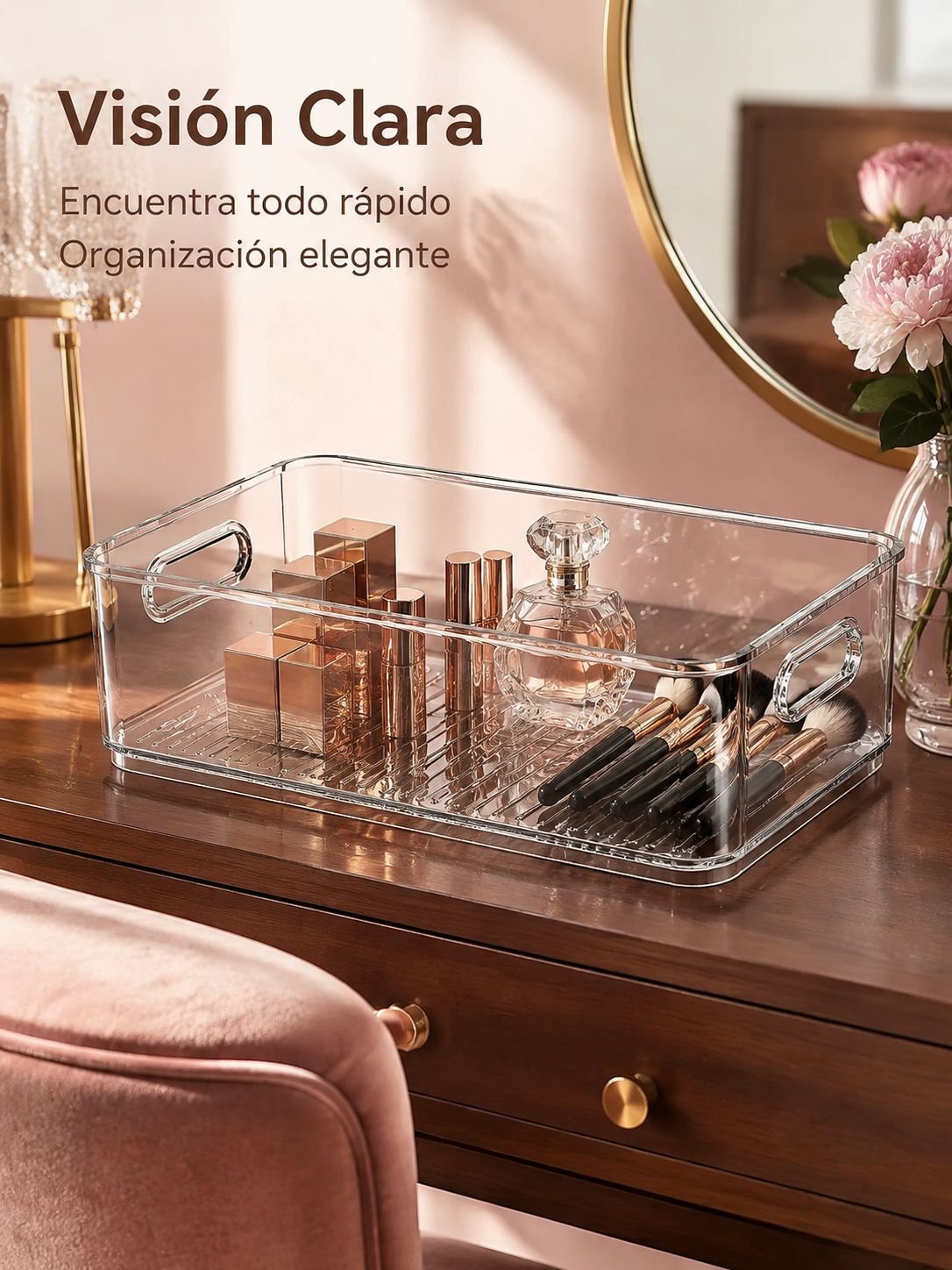 Caja de acrílico con diseño elegante y resistente.
