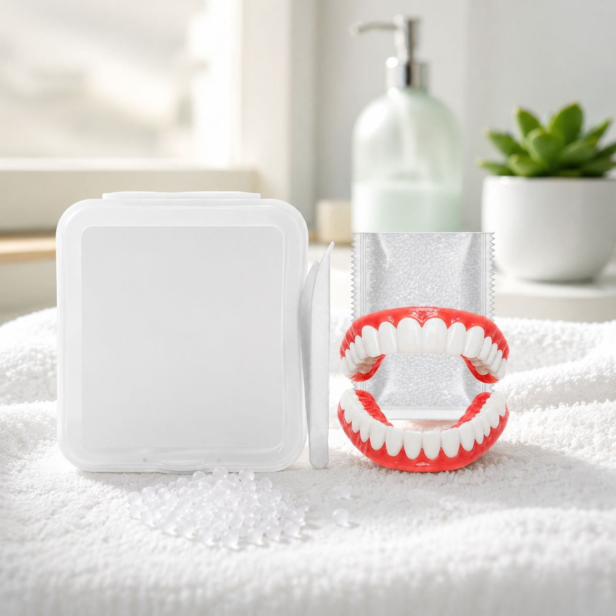 Exquisite Portable Denture Case with Secure Closure