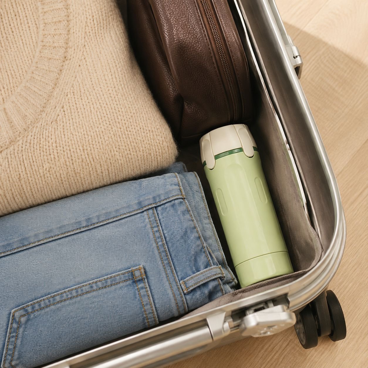 Travel-friendly dispenser bottle for toiletries