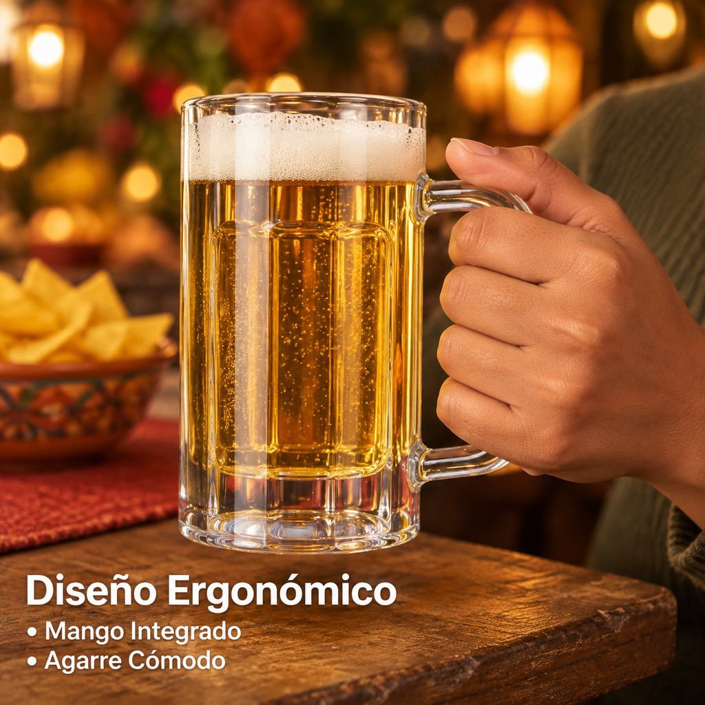 Jarra de cerveza de plástico PET 500ml con asa para KTV y bar