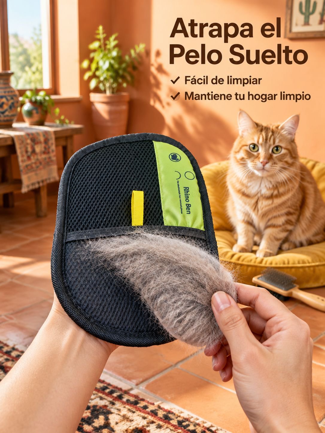 Guante para mascotas antielectrostático y removedor de pelo