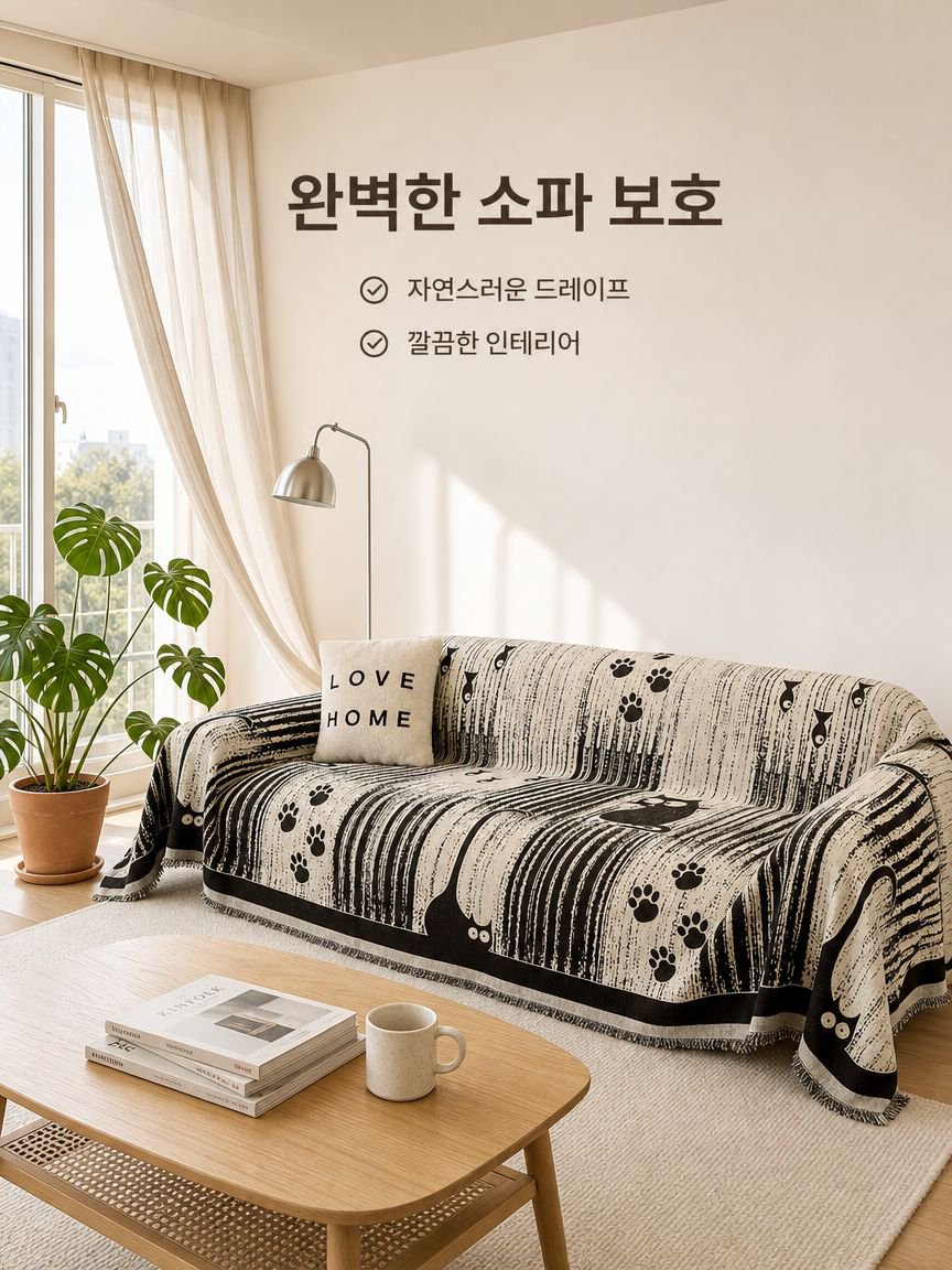 고양이 발톱 자국 방지용 두꺼운 소파 커버
