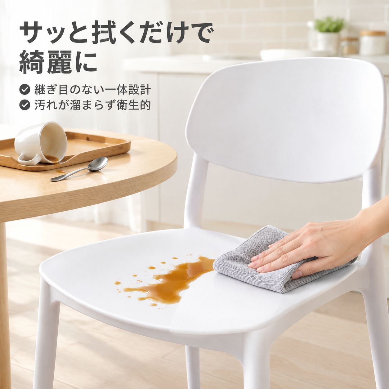厚手でシンプルな背もたれ付きラウンジチェア