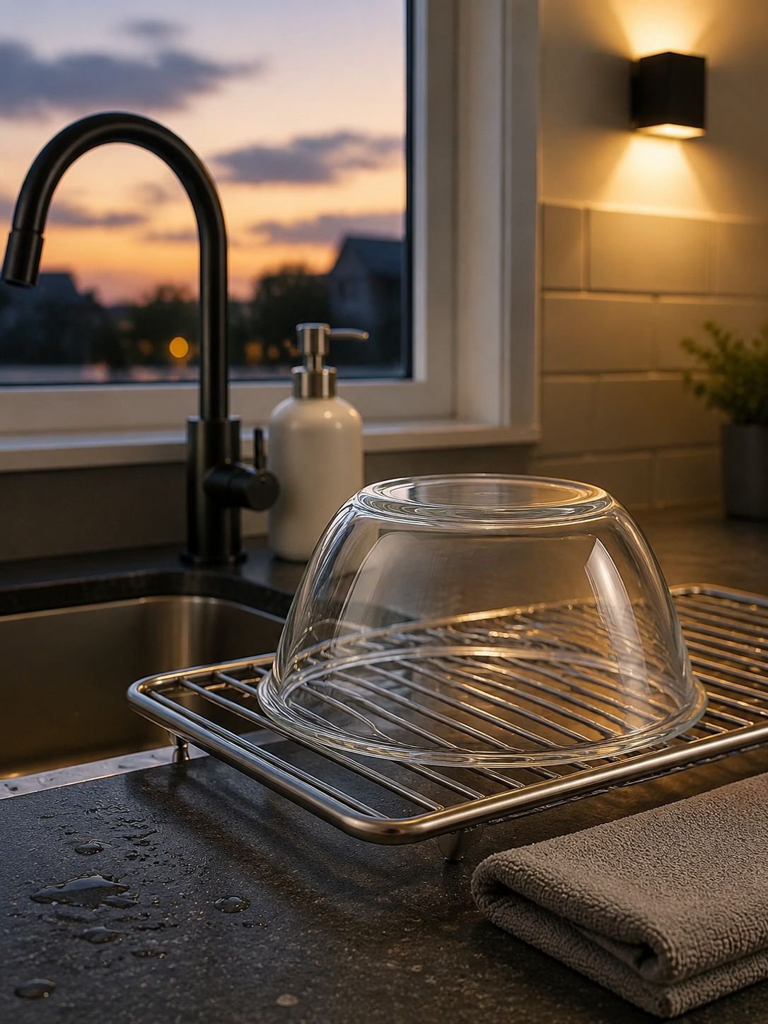 Elegante Glas-Schüssel als Küchenzubehör