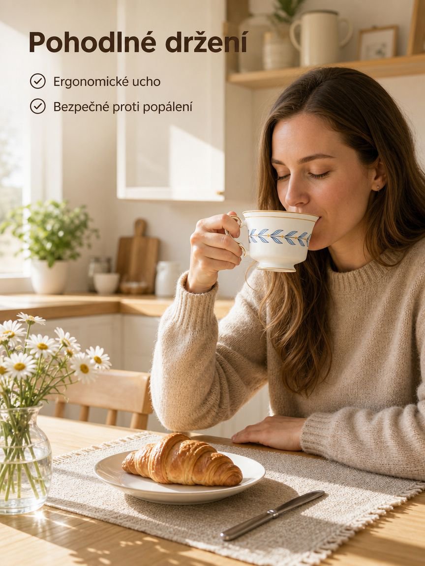 Sada keramických šálků ve svěžím stylu