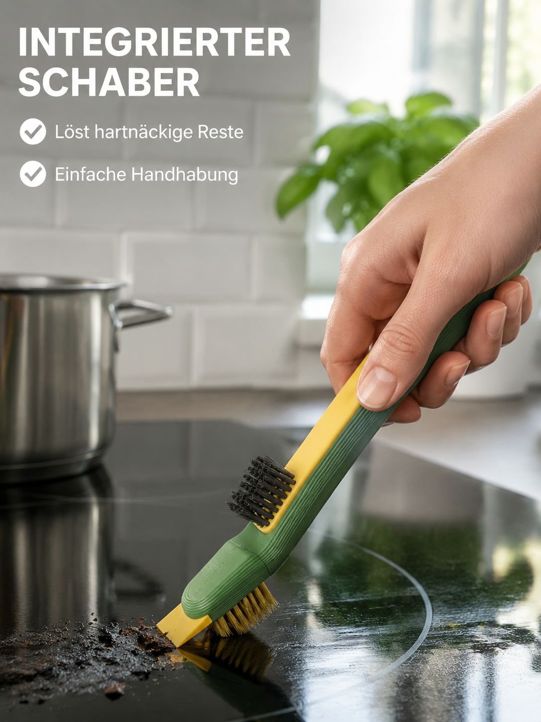 Küchenreinigungsbürste mit Schaber