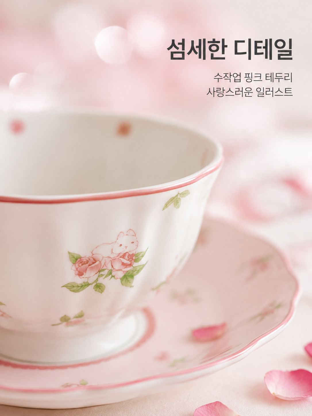 고급 세라믹 커피잔과 받침