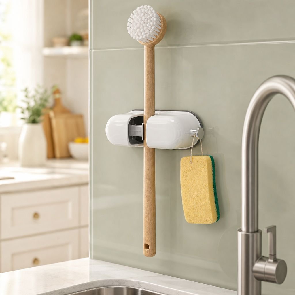 Multipurpose wall-mounted cleaning tool holder