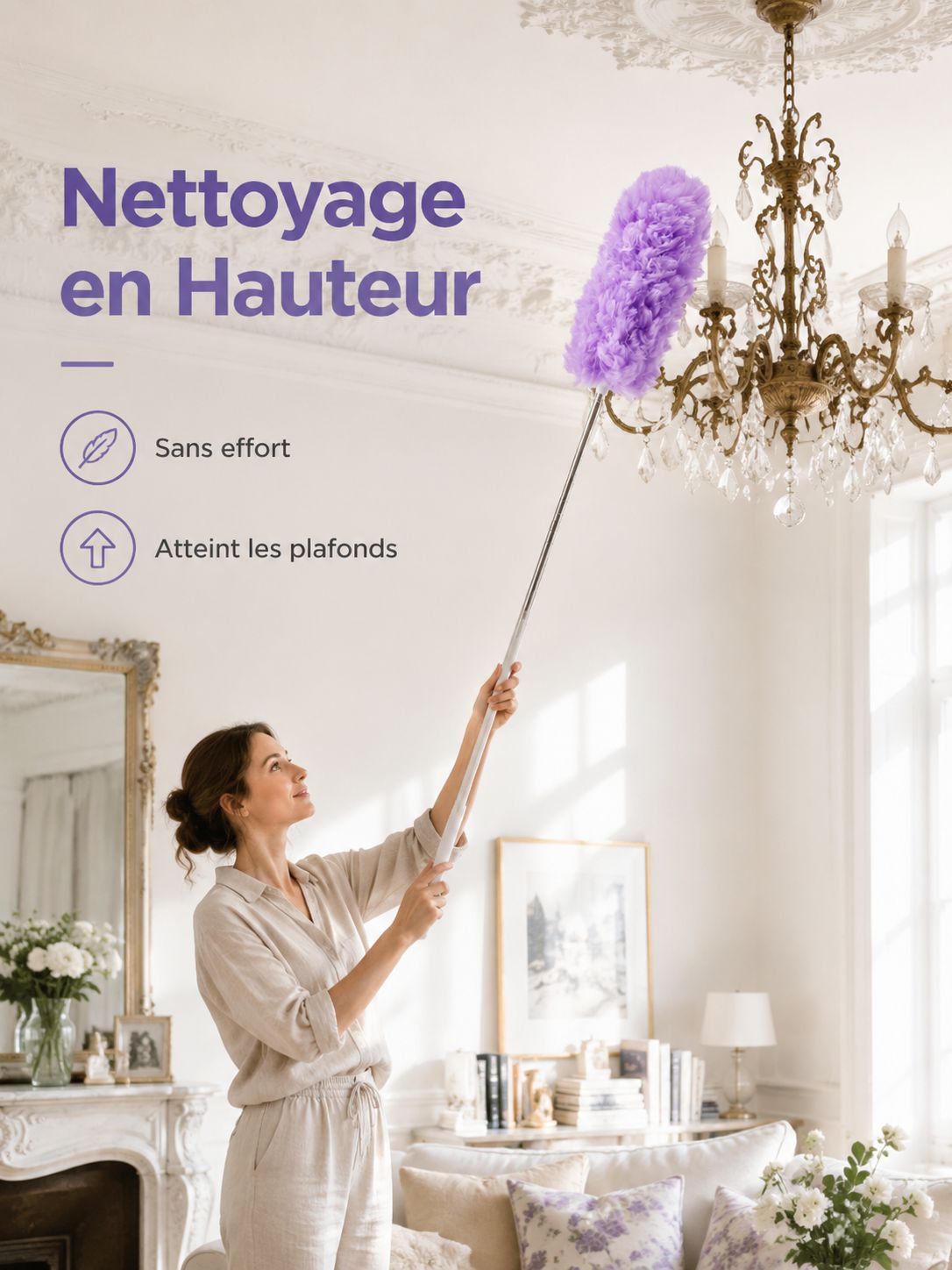 Plumeau télescopique électrostatique