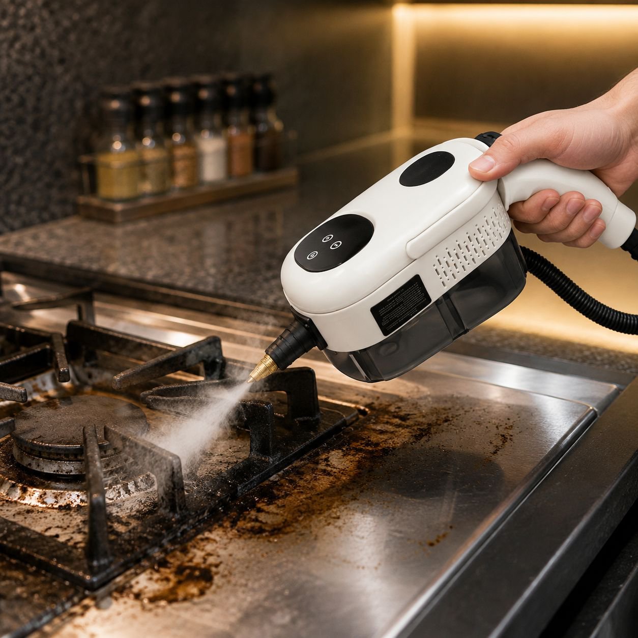 Equipo de limpieza a vapor para cocinas comerciales