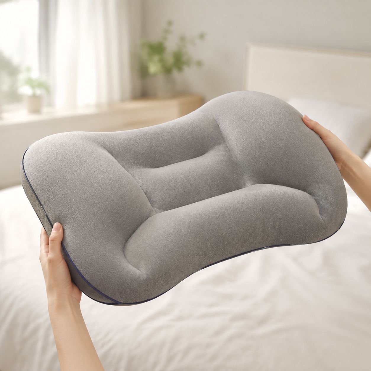 Luxury all-season pillow on modern bed