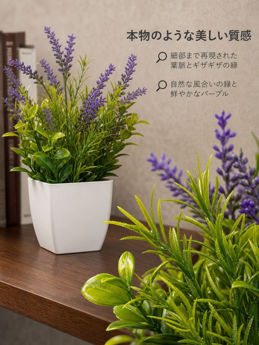 ラベンダーとローズマリーの鉢植え