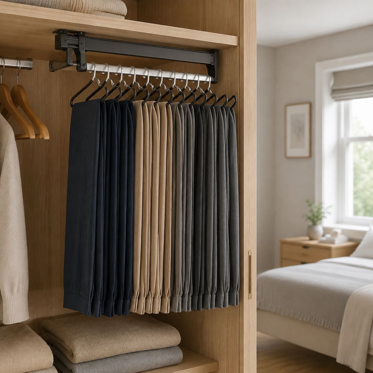 Home Closet Top Mount Retractable Multifunctional Organizer