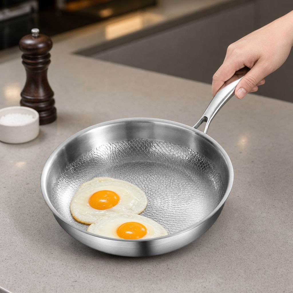 Chemical-free Uncoated Non-stick Frying Pan