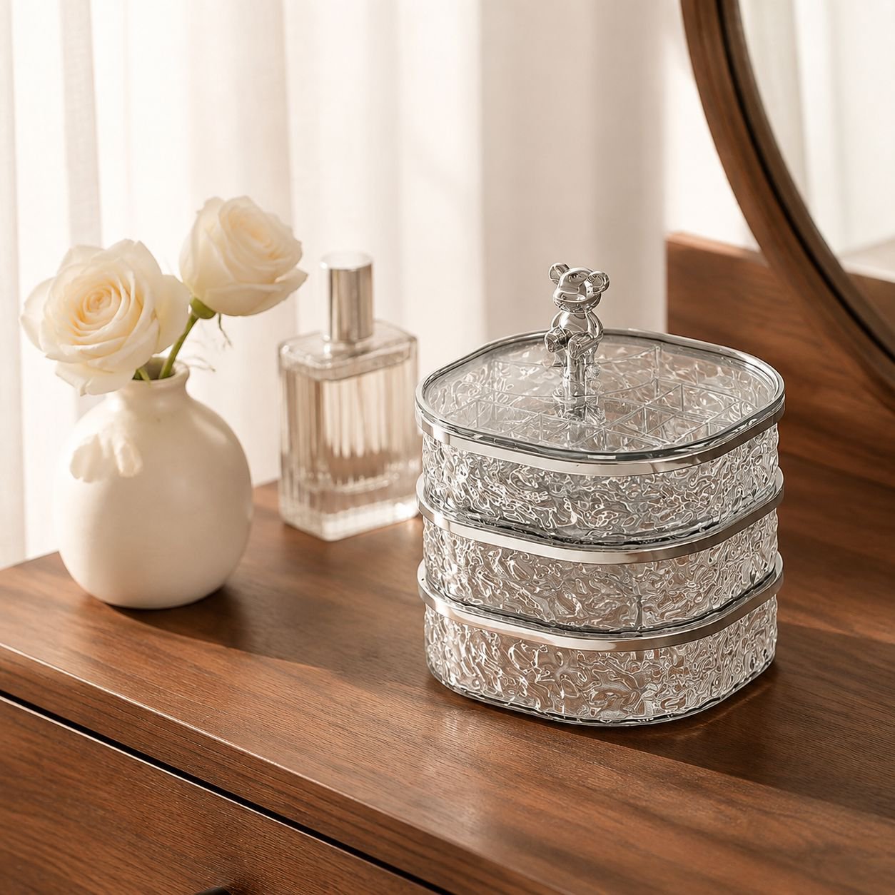 Light Luxury Style Jewelry Organizer Desktop Plastic Multifunctional