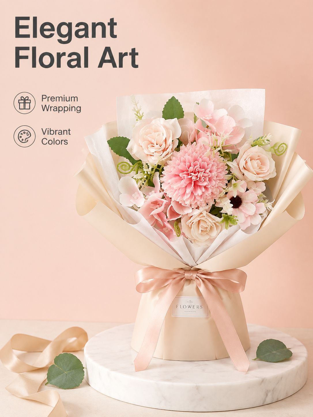 Realistic Mixed Flower Artificial Bouquet