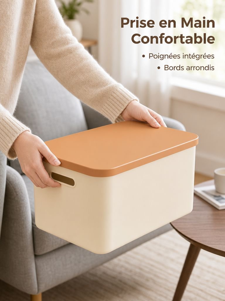 Boîte de rangement pour objets divers avec couvercle