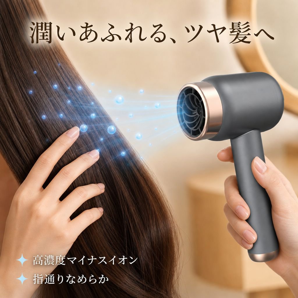 高効率マイナスイオン充電式リーフレスヘアドライヤー