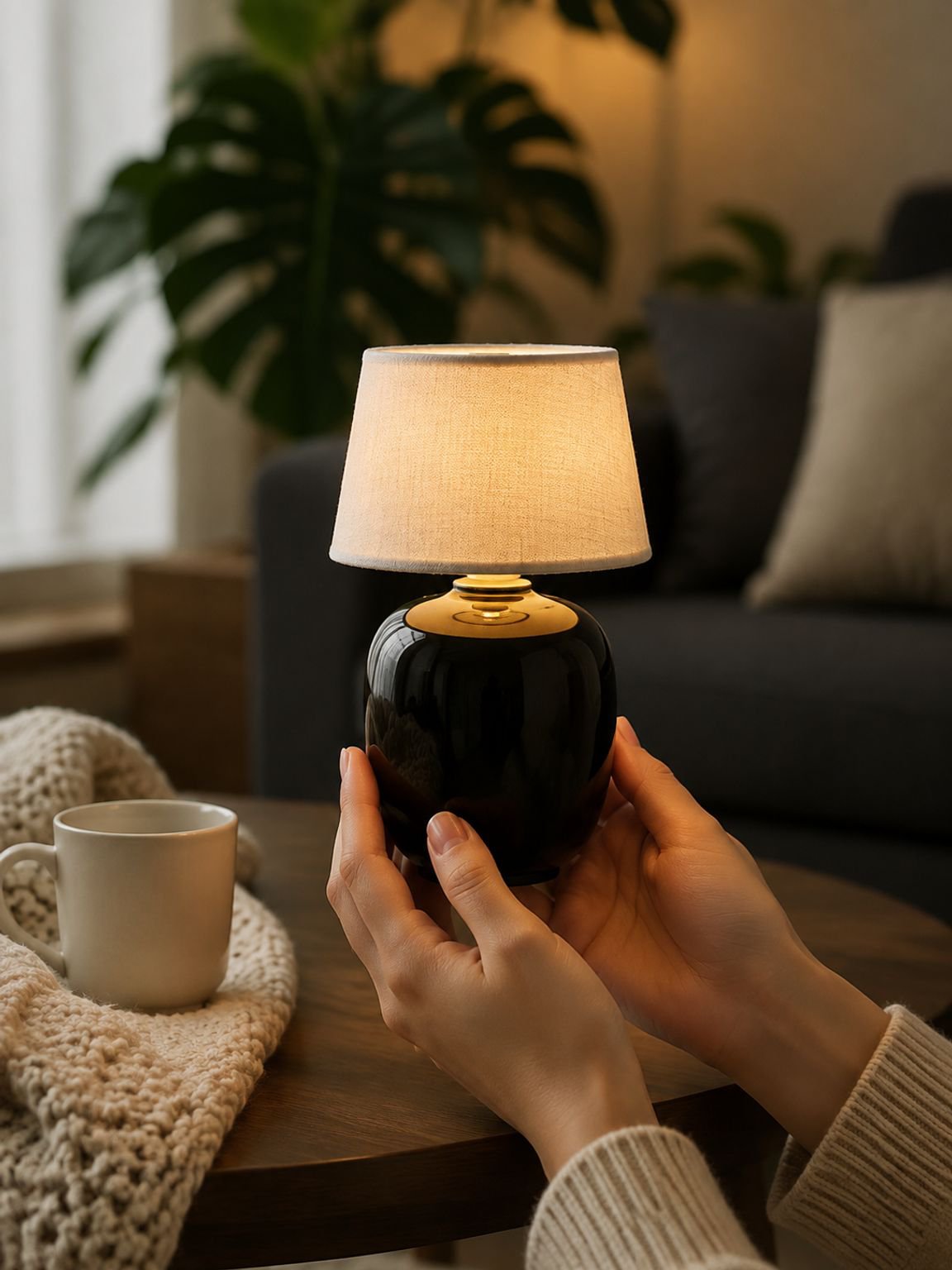 Wiederaufladbare französische Retro-Nachttischlampe für das Schlafzimmer