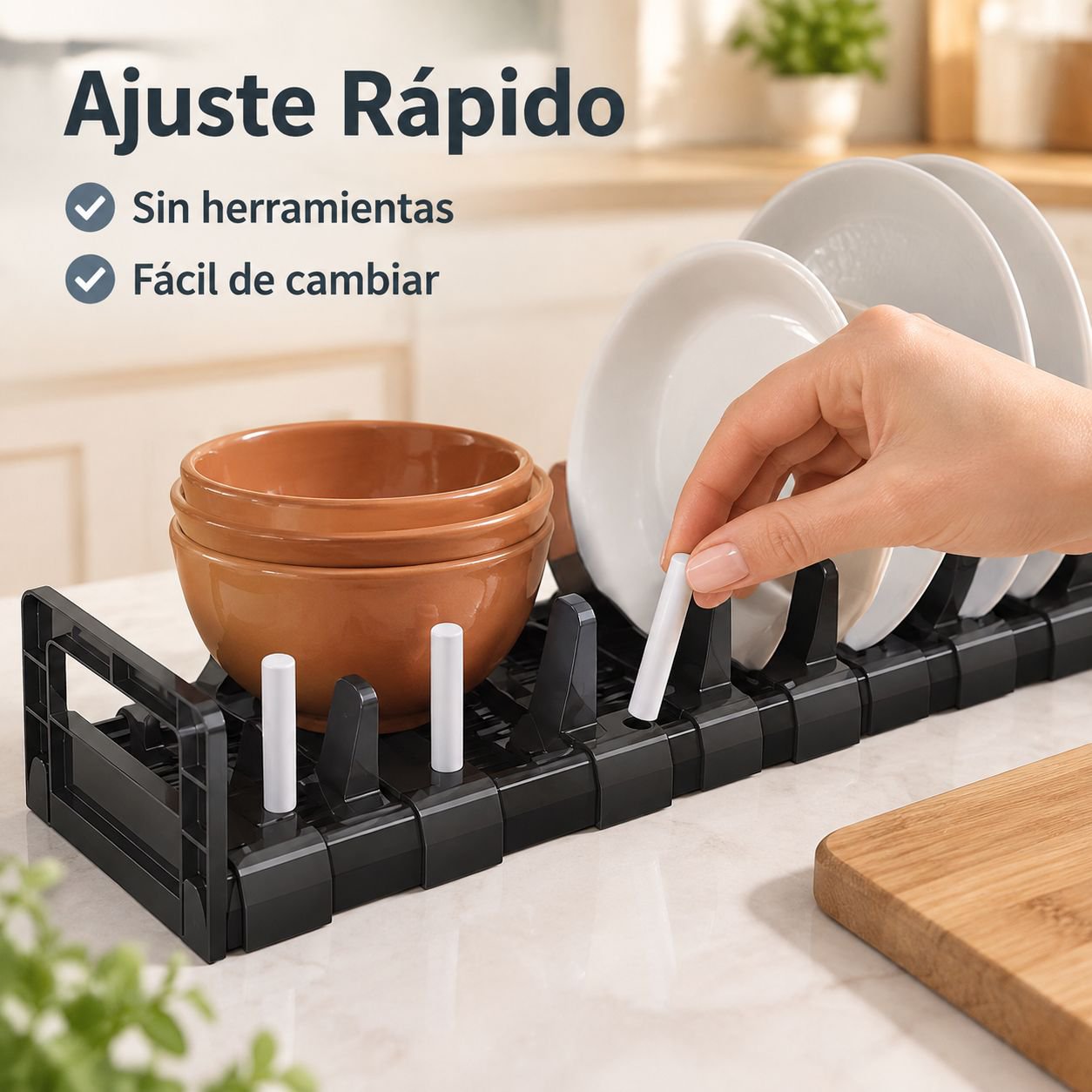Organizador y Escurridor de Platos y Cubiertos para Gabinete