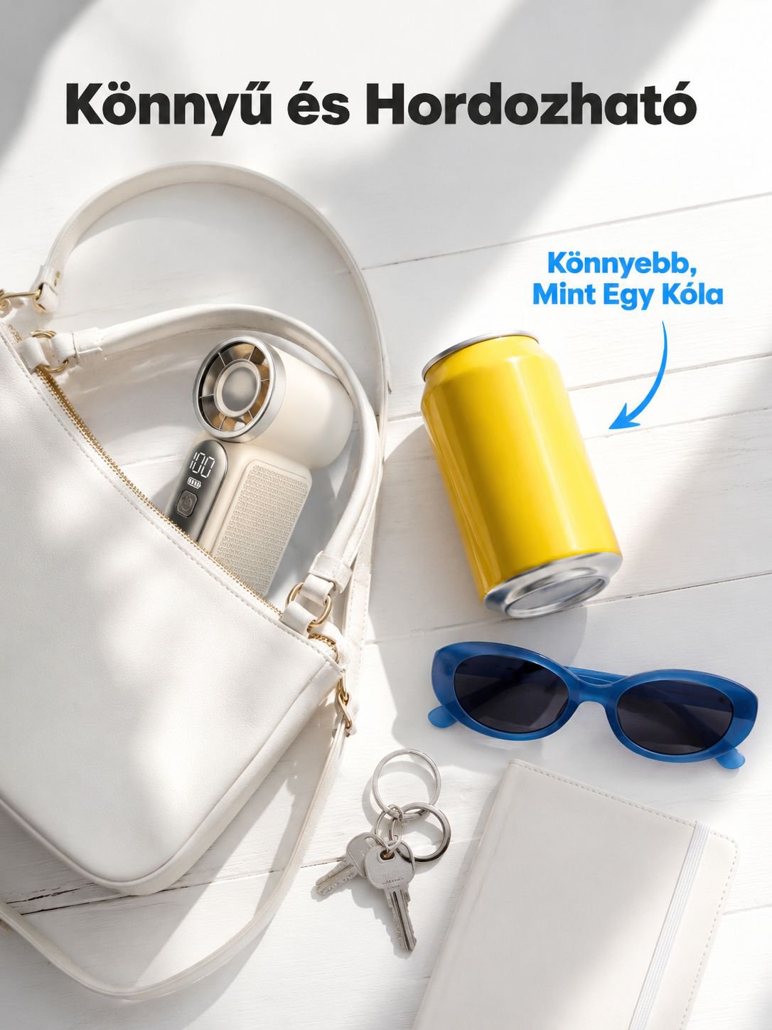 Hordozható kézi USB-s ventilátor, kültéri használatra