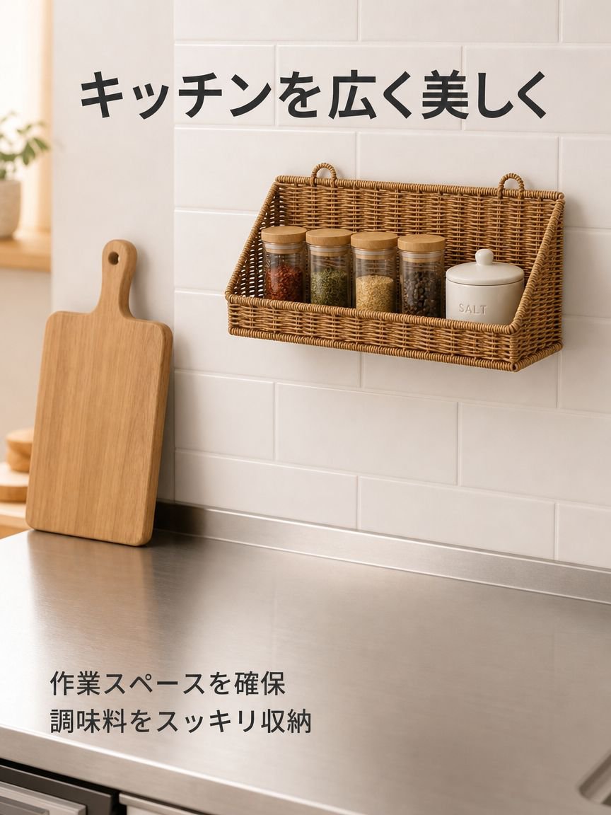 壁掛け収納バスケット