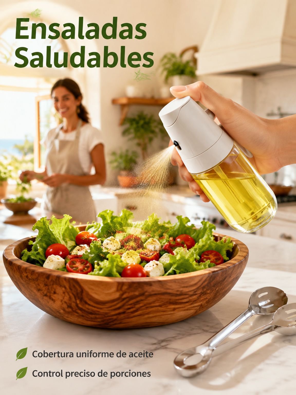 Botella de aceite con atomizador para cocina