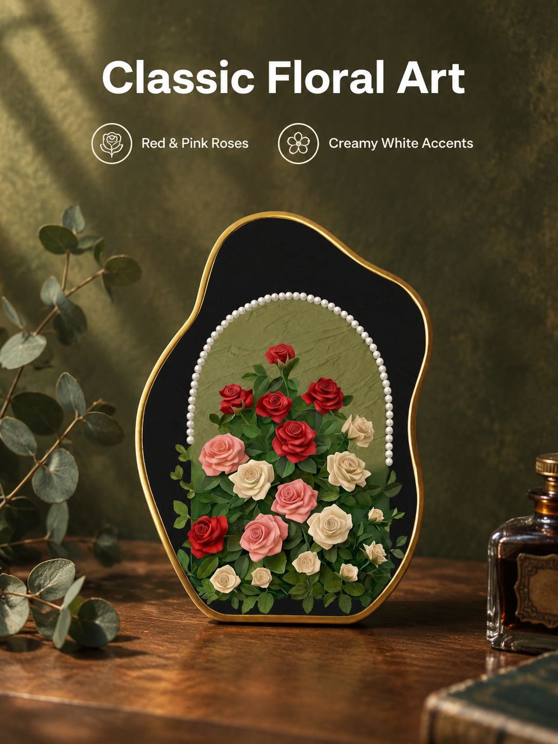Pearl Rose Ancient Style Desktop Cabinet Small Pendant
