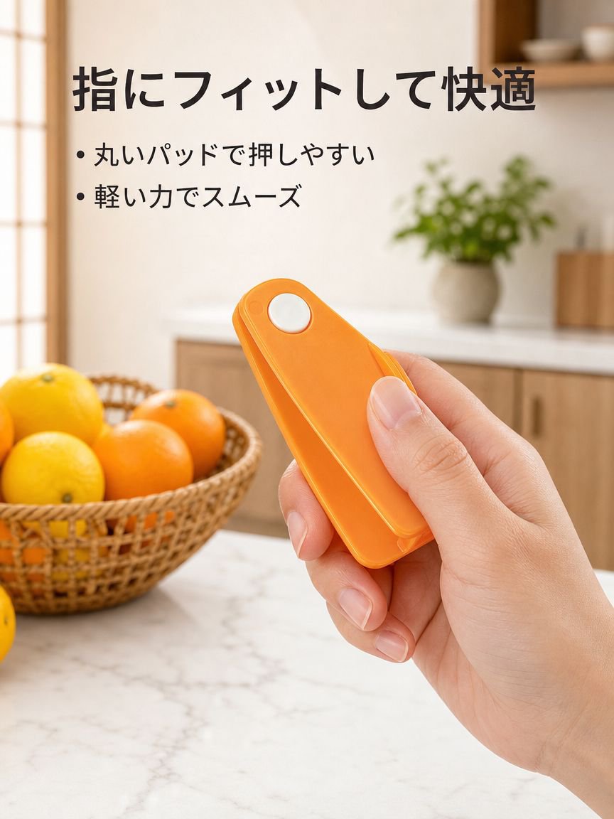 親指サイズのオレンジピーラー
