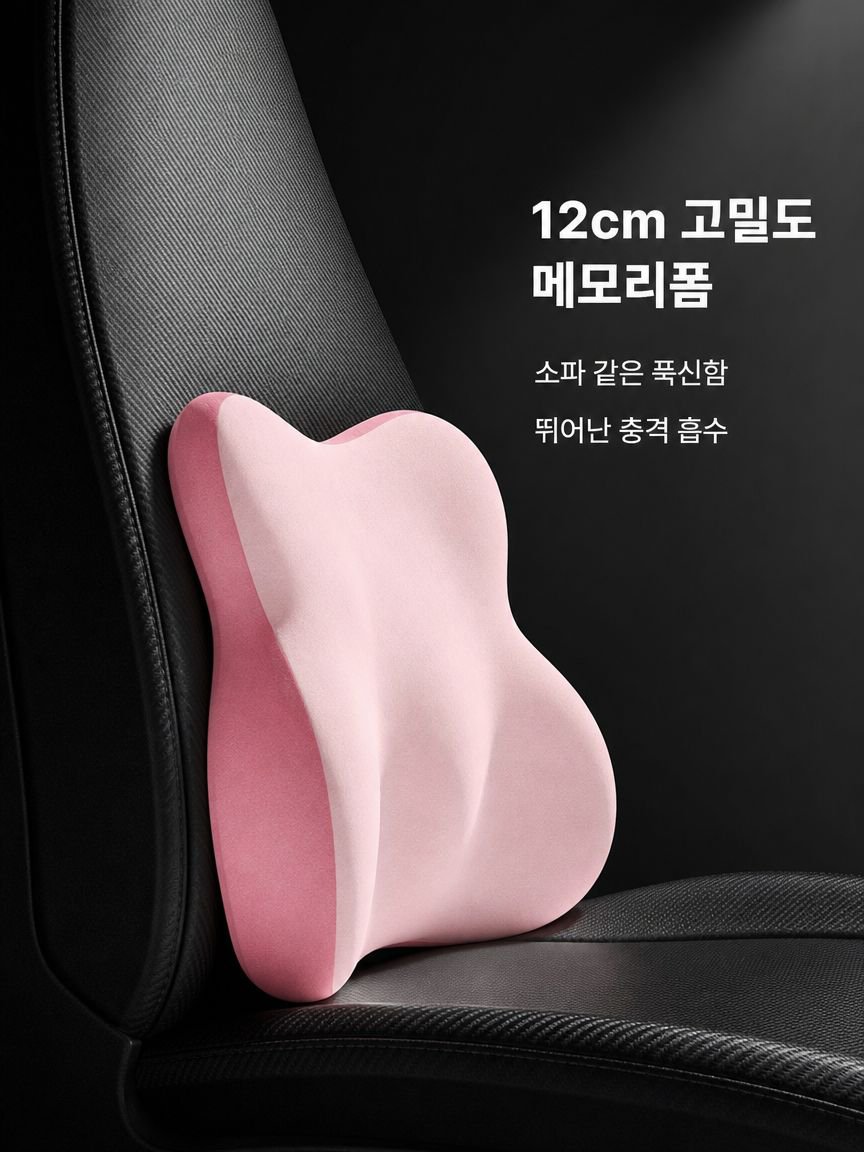 자동차 헤드레스트 허리쿠션 목베개 허리받침 세트