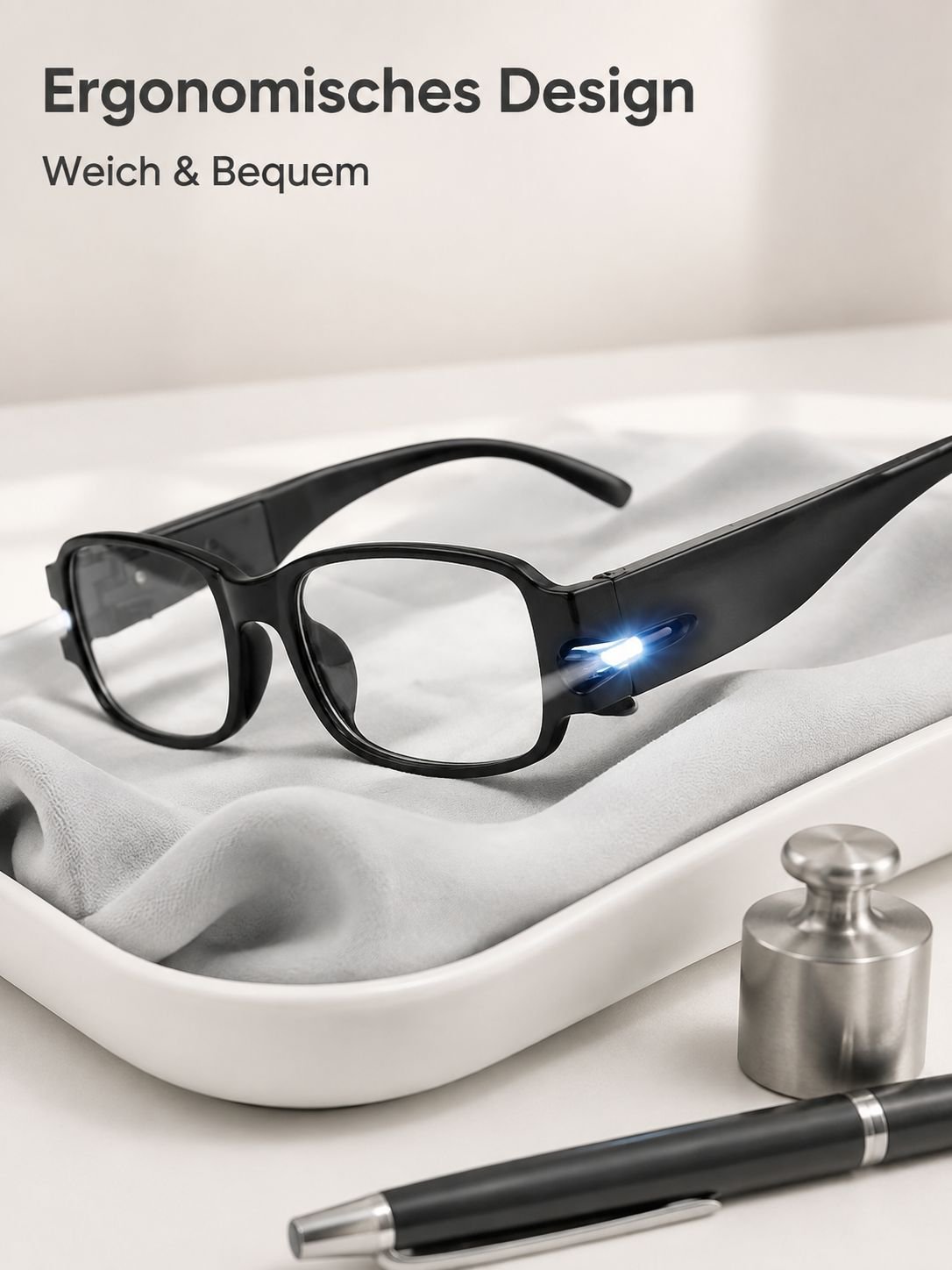 Night Vision LED Magnifying Glasses with UV Protection and Banknote Verification Function for Optica