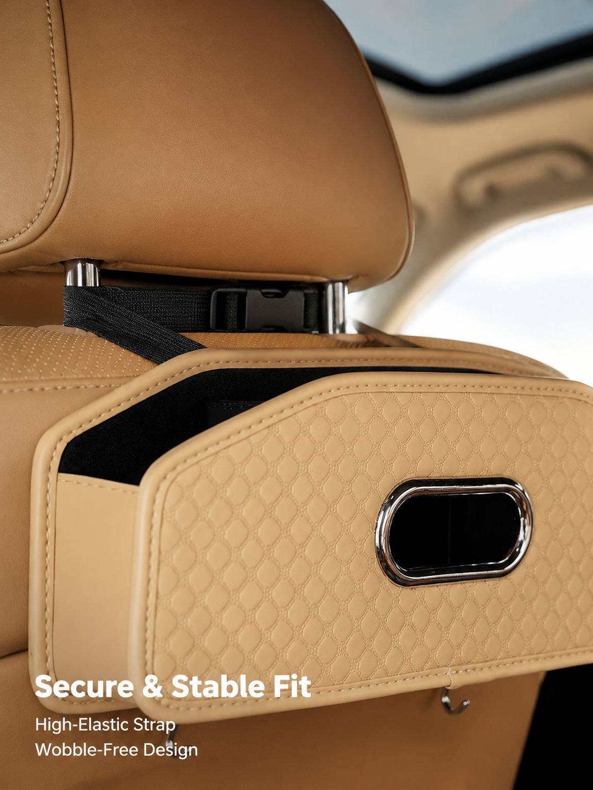Car seat back pocket tissue box