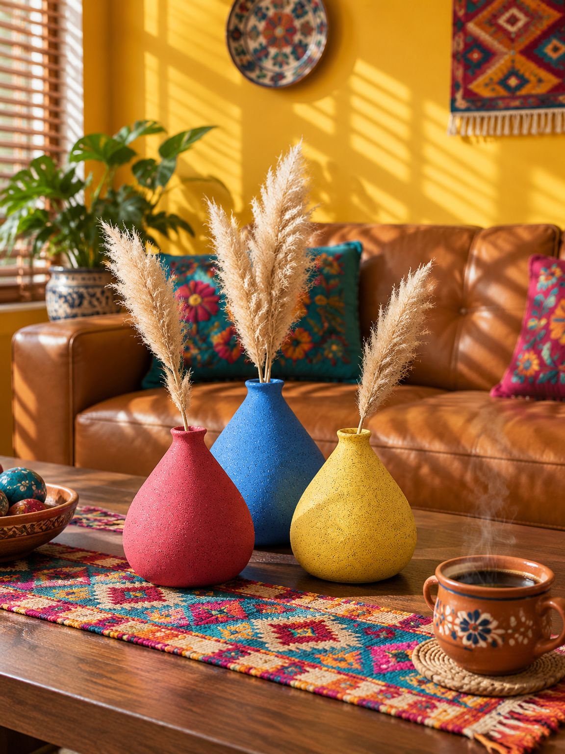 Jarrón de cerámica moderno para decoración interior