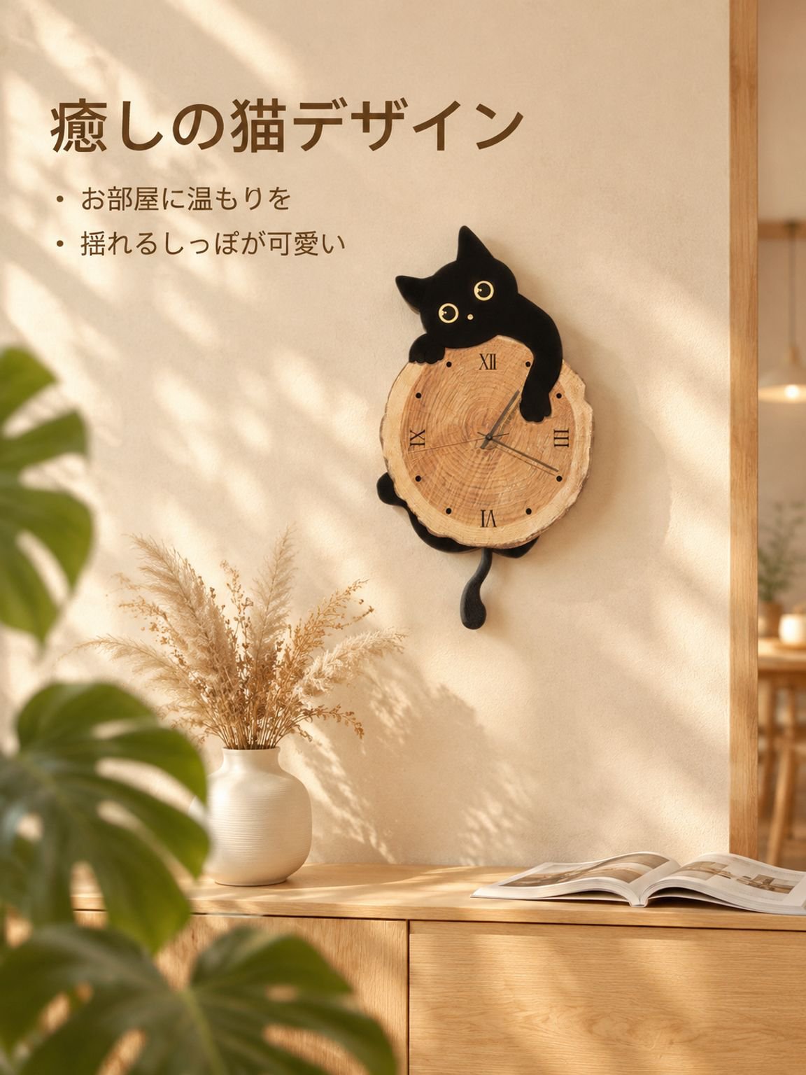 猫型壁掛け時計　リビング用新作創意時計