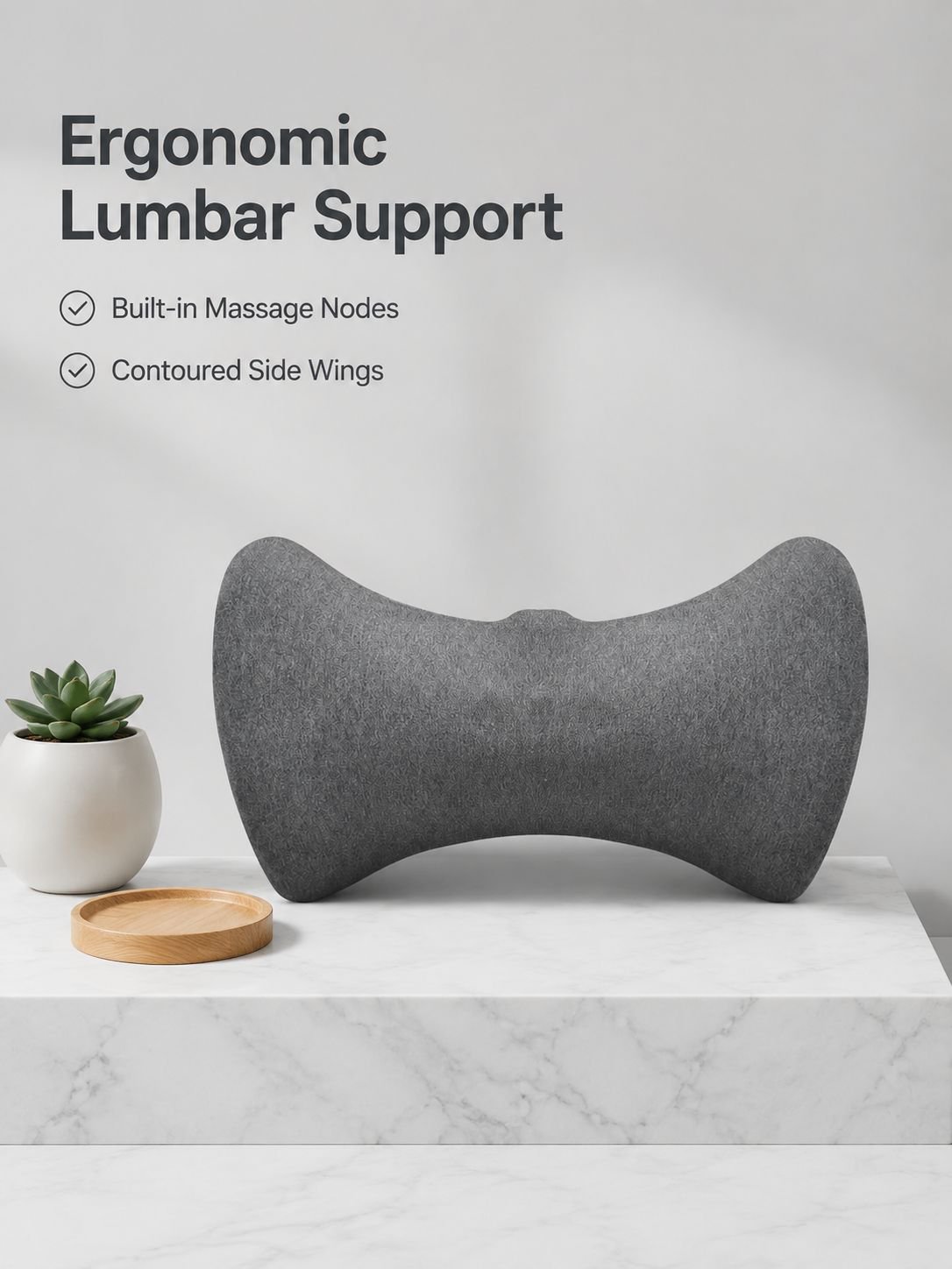 Massage memory lumbar support pillow
