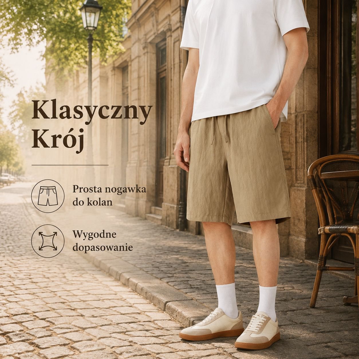 Męskie letnie, chłodne szorty lniane Tencel Lyocell