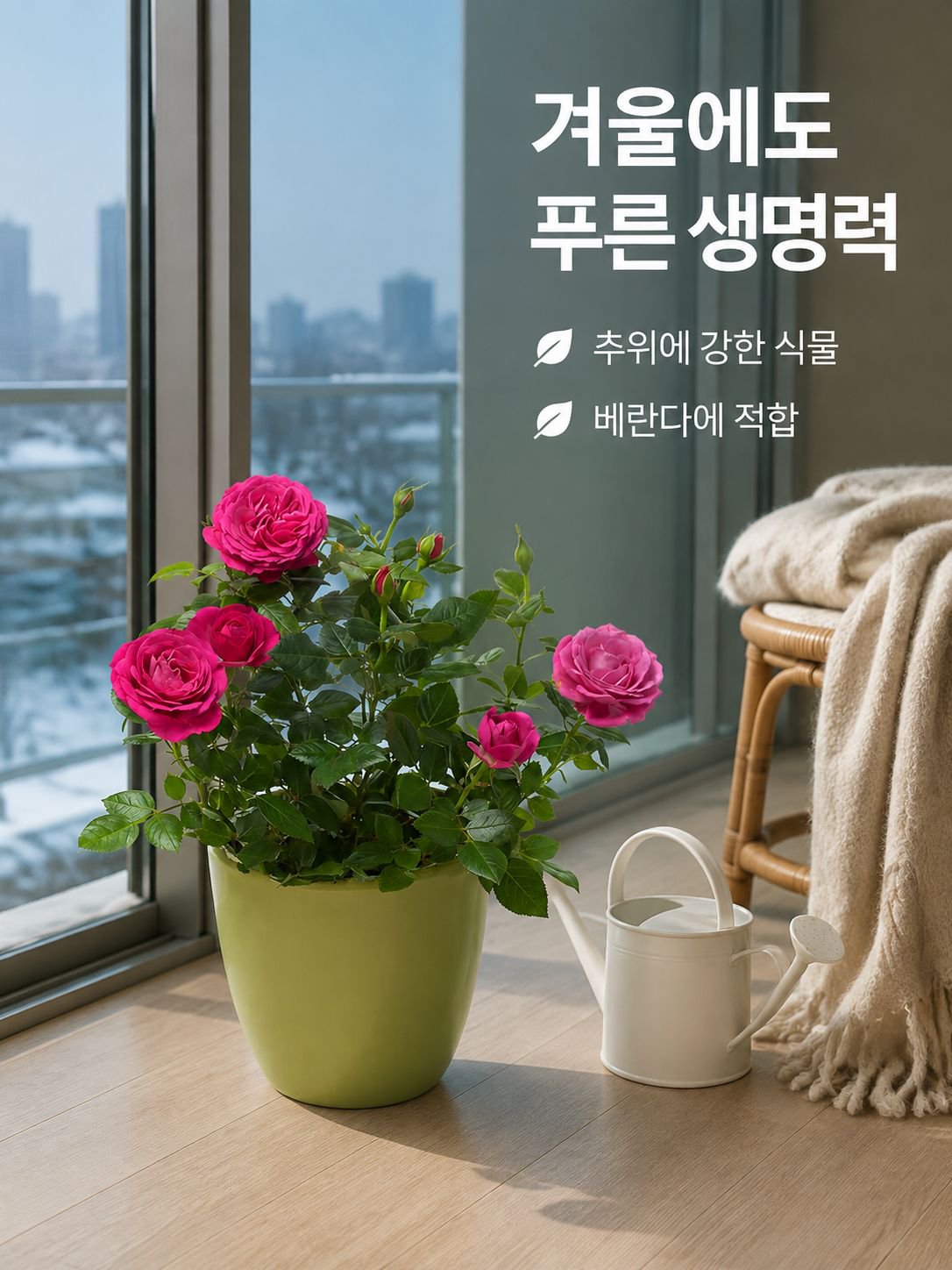 혼합 색상 장미 화분 식물
