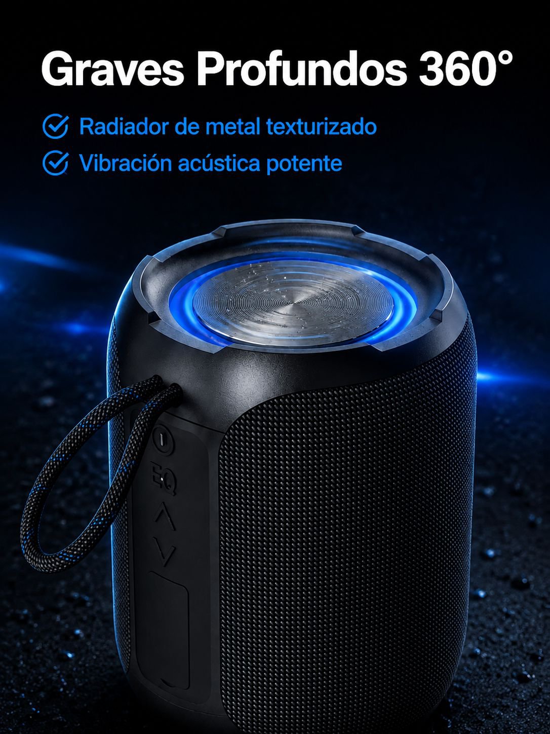 Altavoz Bluetooth portátil de alta calidad en uso exterior