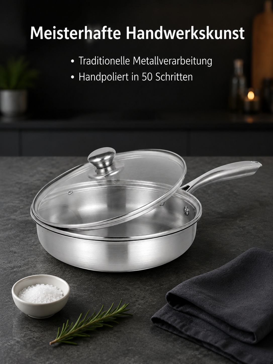 Edelstahl-Pfanne ohne Beschichtung aus Tsubame-Sanjo Handwerkskunst