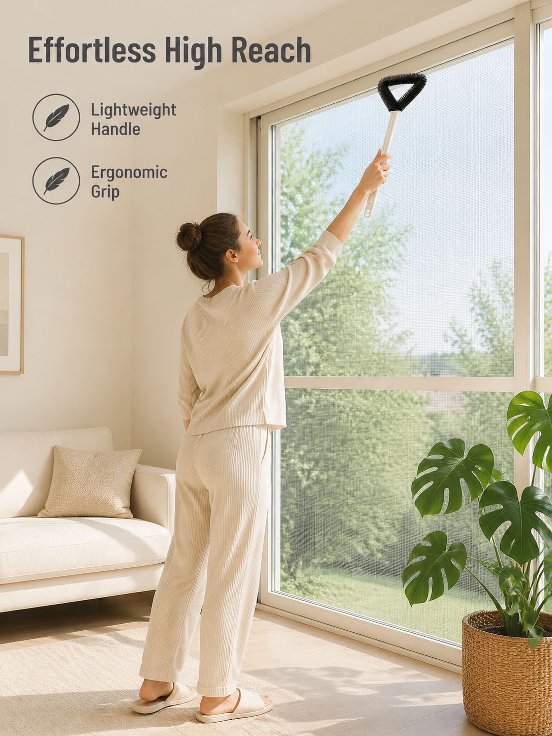 Double-sided Triangular Screen Window Cleaning Brush, No Disassembly Needed