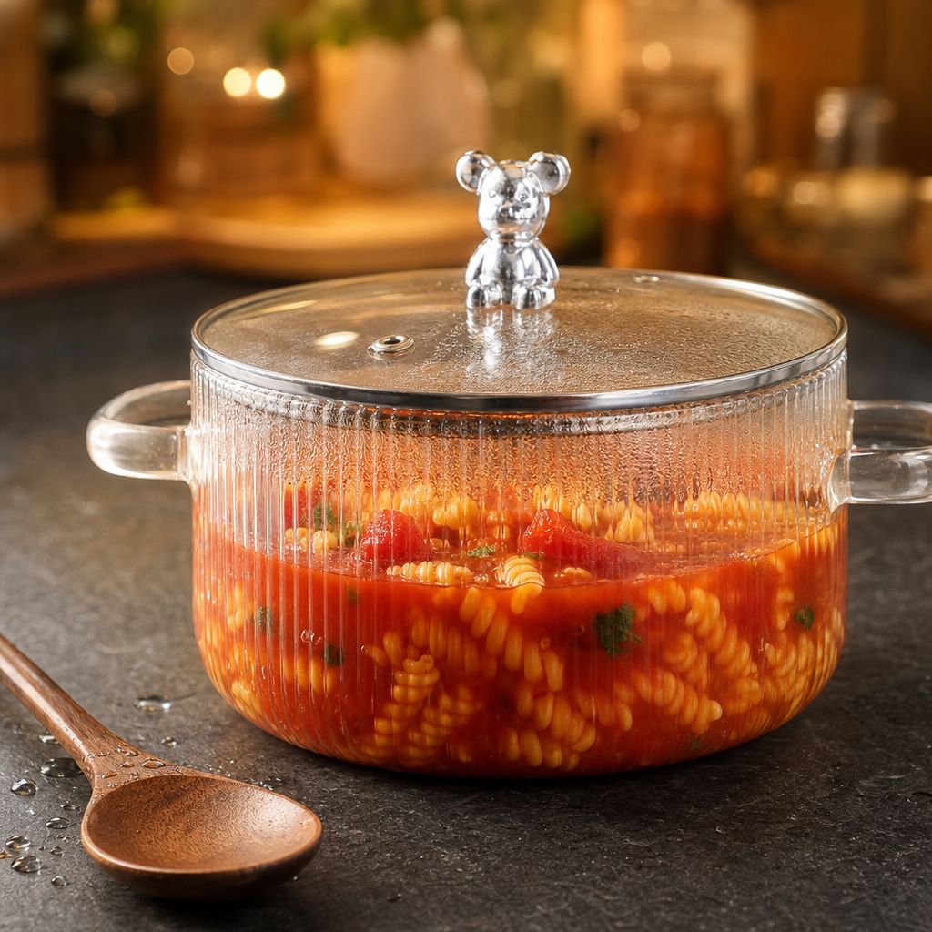 Open Flame Suitable High Borosilicate Glass Pot Household Small Hot Pot Soup and Porridge Pot