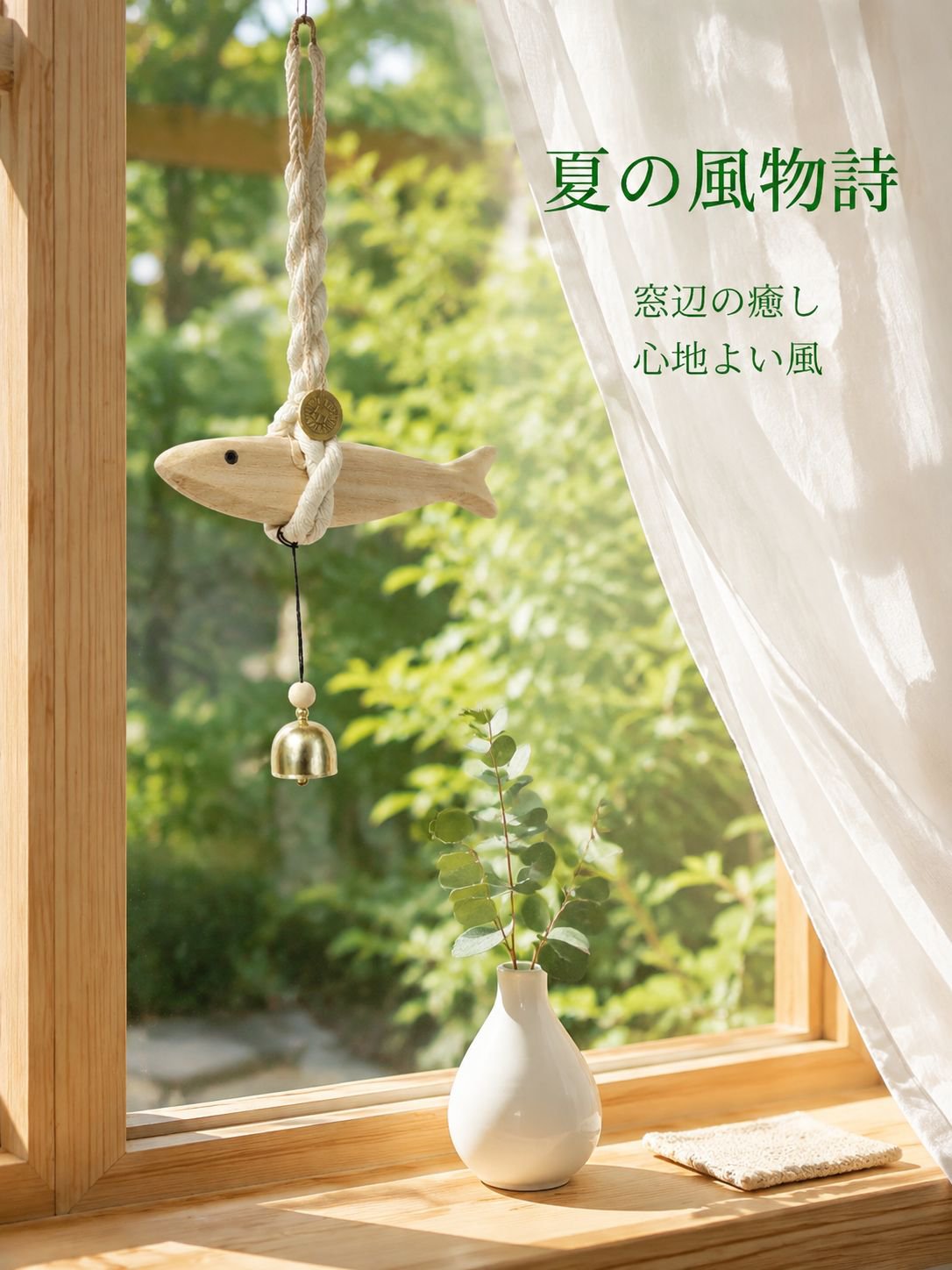 魚型ウッドチャイム 飾り用吊り下げ