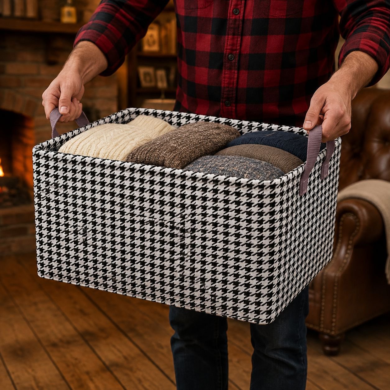 Durable steel clothes organizer box for wardrobe storage